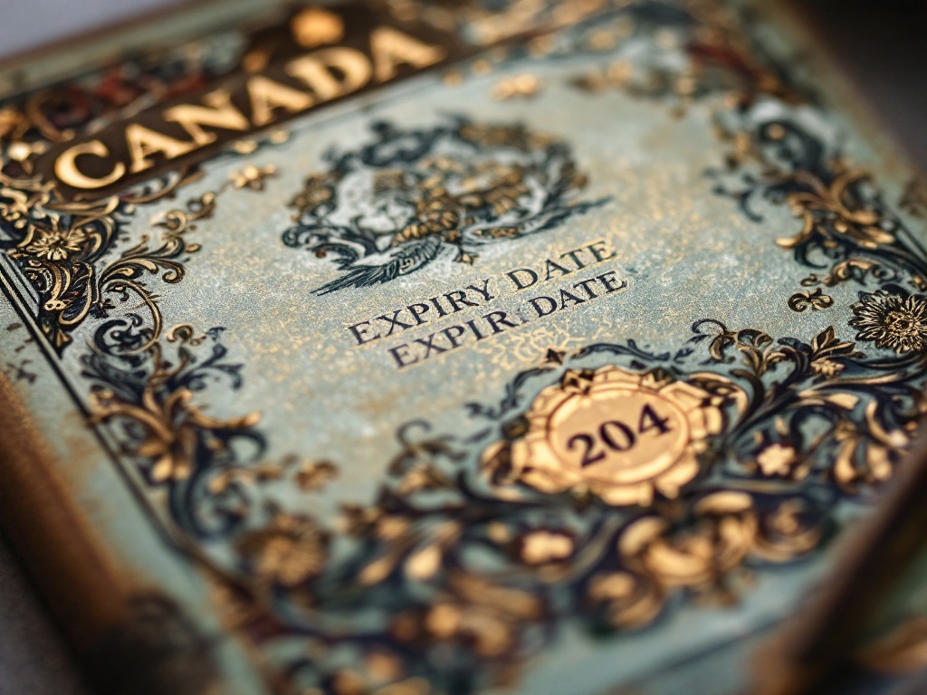 Close-up of passport expiry date page
