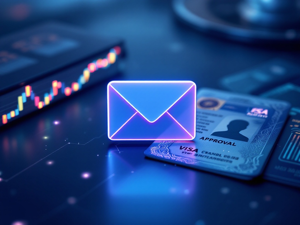 Email icon with visa document